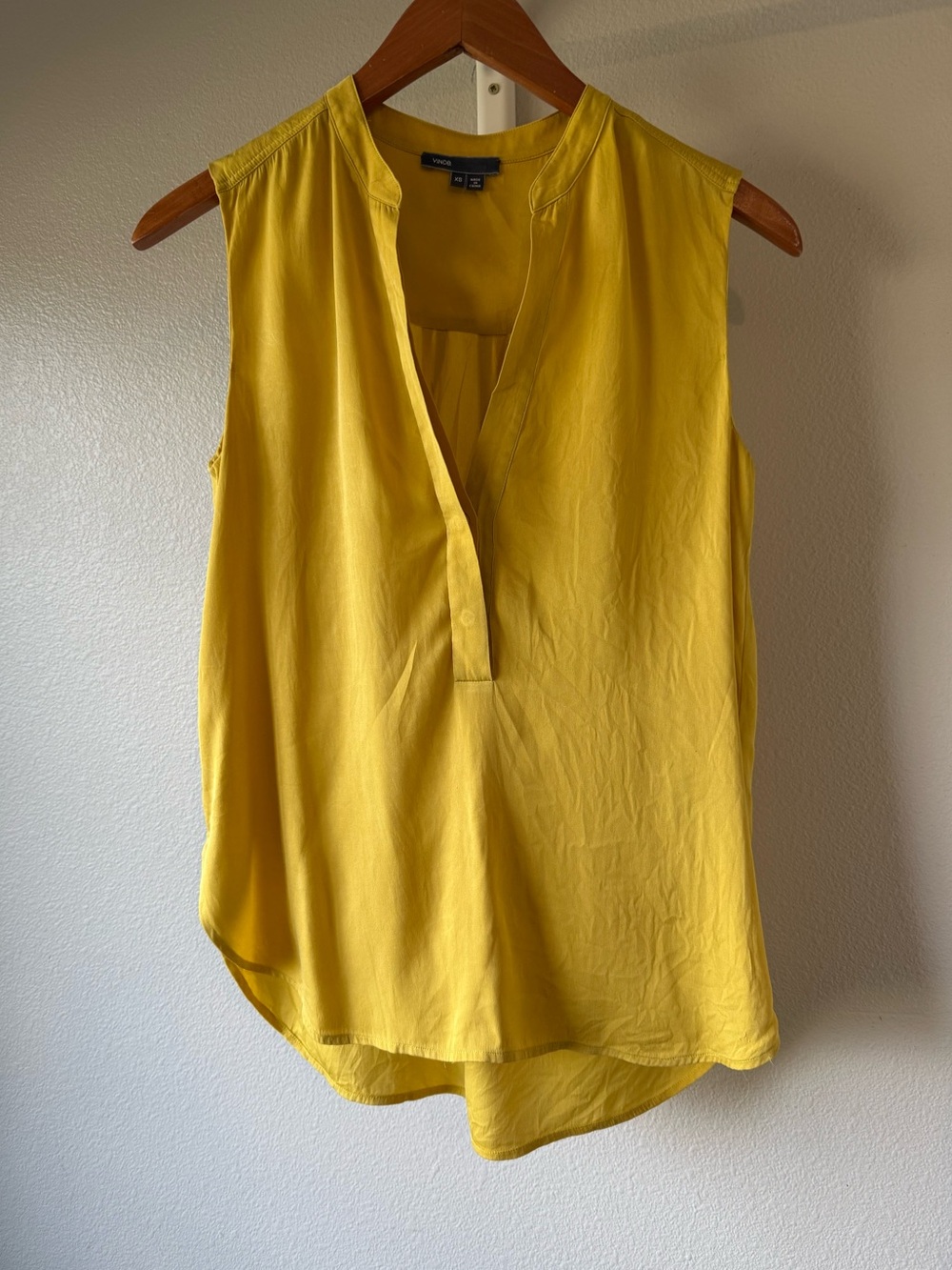 Vince. Yellow sleeveless blouse